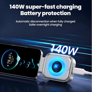 โทรศัพท์ USB C ชาร์จอย่างเต็มที่แยกอัจฉริยะ Type-C 140W Fast Charging Adapter โทรศัพท์ Full Charge Auto Power Cut Off Charger