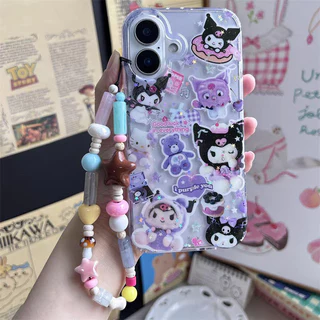 สำหรับ IPhone 17 15 AIR XR 16 13 12 11 14 Pro Max X XS 7 8 16 15 14 Plus เคสผงกระจก คุโรมิ ซินนามอรอล มายเมโลดี้ โปชาคโค
