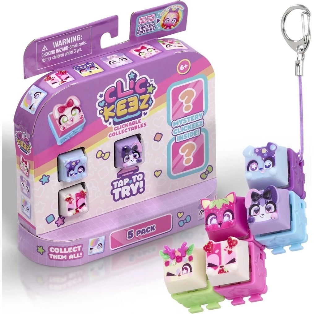 น่ารัก CLIC KEEZ คลิกพวงกุญแจตัวละครตลกเพื่อนกระเป๋าจี้พวงกุญแจ Sensory Fidget ความเครียดบรรเทารวบรวมของเล่น