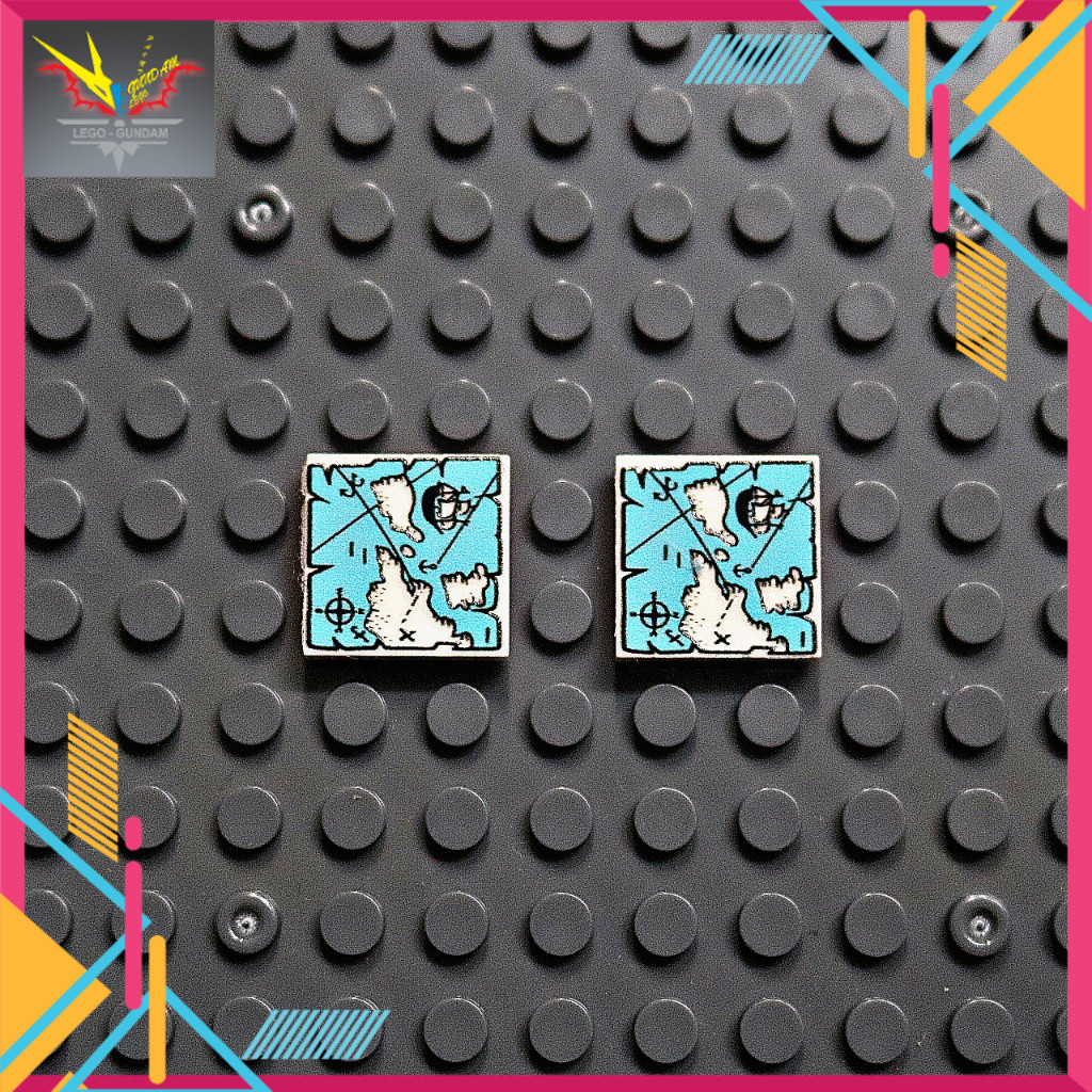 Combo of 2 Pirate Map UV Sticker Printing Accessories N26