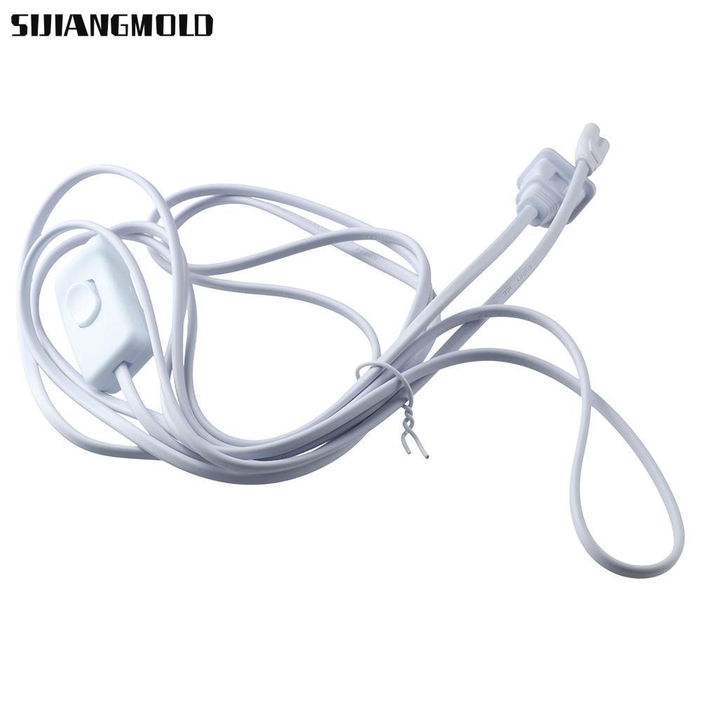 SIJIANGMOLD 3pin T5 T8 สายไฟ LED, ทองแดง 10ft 10ft LED Tube สายไฟ, พลาสติกทนทานสีขาว LED Light Fixtu