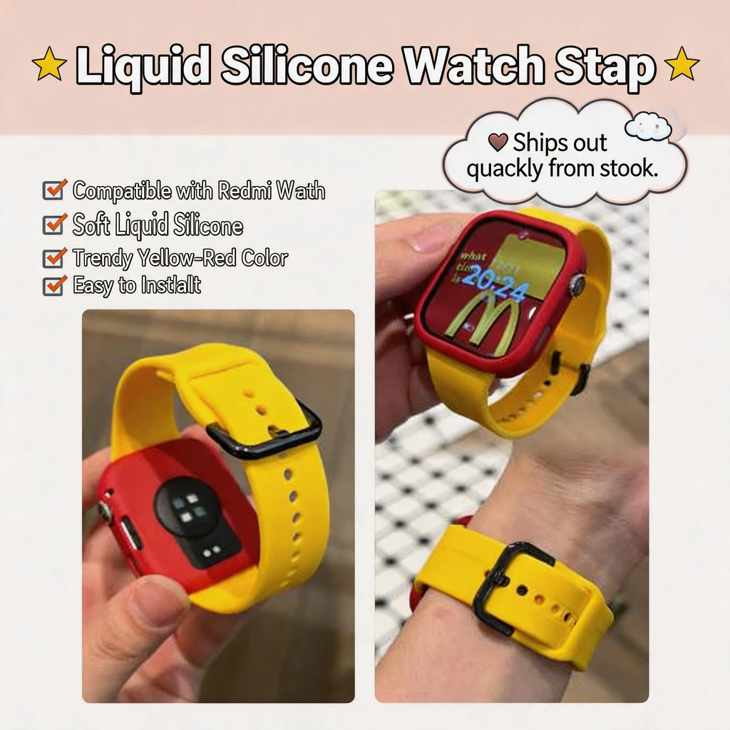 for Redmi Watch 6 5 4 5 Active/5 Lite สายรัดซิลิโคนเหลวอย่างเป็นทางการพร้อมเปลือกนิ่ม Redmi 4 5 Active 5 Lite for Smartwatch strap