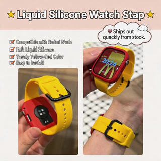 for Redmi Watch 6 5 4 5 Active/5 Lite สายรัดซิลิโคนเหลวอย่างเป็นทางการพร้อมเปลือกนิ่ม Redmi 4 5 Active 5 Lite for Smartwatch strap
