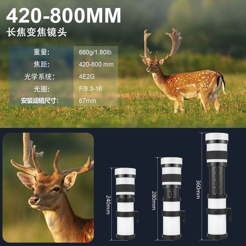 Ruyang County Zeyu E-commerce Studio (ครัวเรือนธุรกิจส่วนบุคคล) 420-800MM Telephoto Micro SLR ซูมกล้
