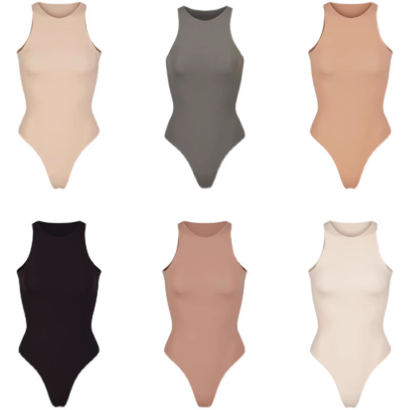 SKIMS Kim Kardashian alternative sexy tight-fitting bodysuit with three-dimensional design