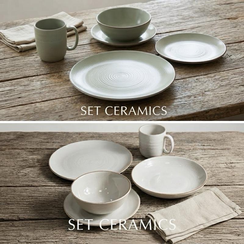 ชุดจาน-ชาม (งานมีตำหนิเล็กน้อย) สีหลุดขอบ ceramic  เวฟวน ขนาด - สามารถเข้าเครื่องล้างจานไมโครเวฟได้ปลอดภัย รับประกัน
