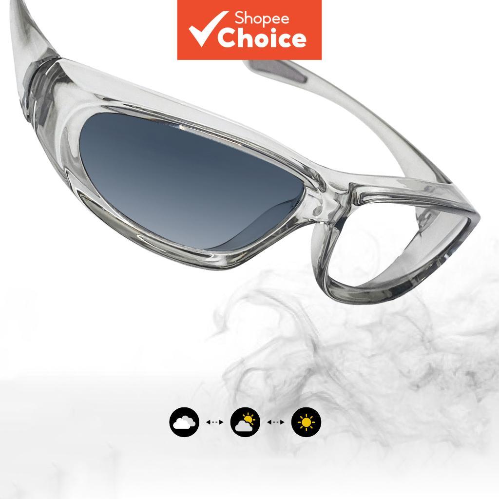แว่นกันแดดขับรถแบบโฟโตโครมิก Uv400 กันฝุ่น Unisex สําหรับกีฬากลางแจ้ง