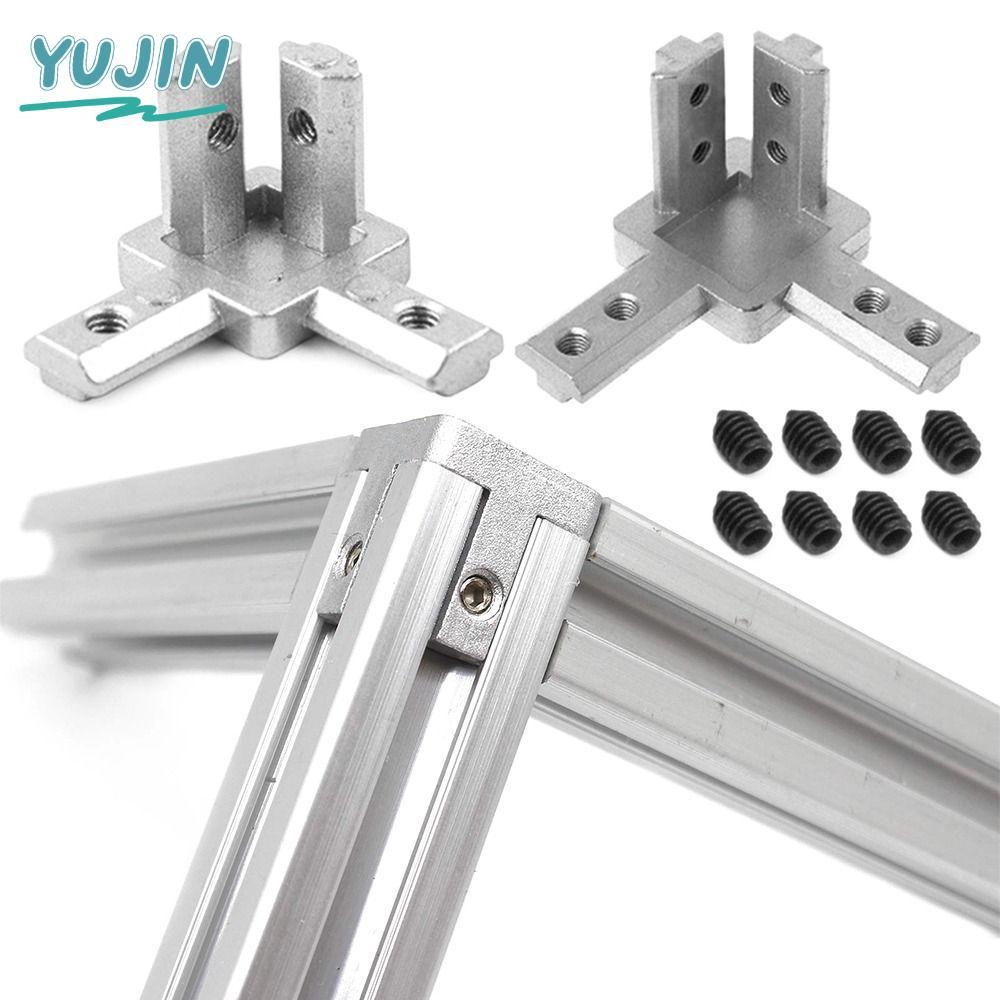 YUJIN End Corner Silver Aluminium Extruction Profile Aluminium Alloy 3-Way