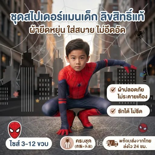 🔥พร้อมส่งจาก กทม🔥 ชุดคอสเพลย์สไปเดอร์แมน Peter Parker จั๊มสูทซุปเปอร์ฮีโร่ ชุดฮาโลวีน ใส่สนุก ถ่ายรูปเท่มาก