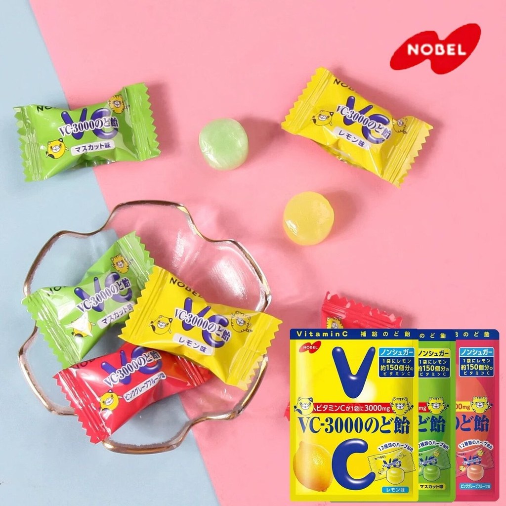 นําเข้าโนเบล VC Hard Candy Lemon Grapefruit vc3000 ยาอมแคลอรี่ต่ํา C Candy Green Grapefruit Snacks 0