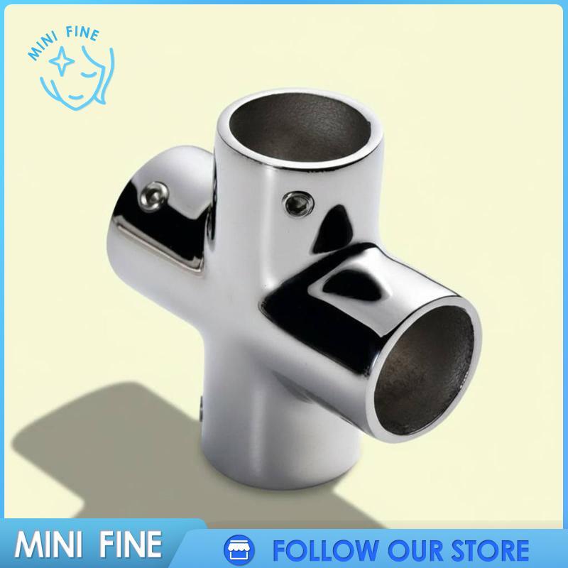 [minifine] 4four-Way Tube Connector 4four-Way Pipe Connector Heavy Duty Boat Handrail Fitting สําหรั