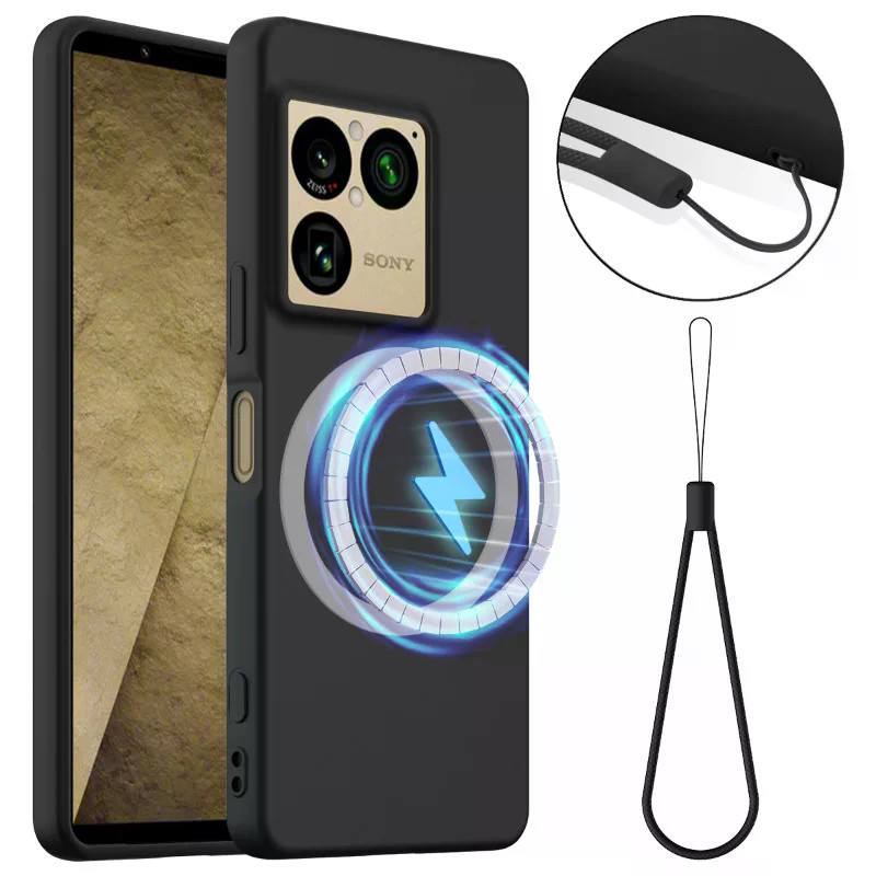 เคสซิลิโคนเหลวสําหรับ Sony Xperia 1 VIII แม่เหล็กชาร์จไร้สายกันชนสําหรับ Sony Xperia 1 VIII
