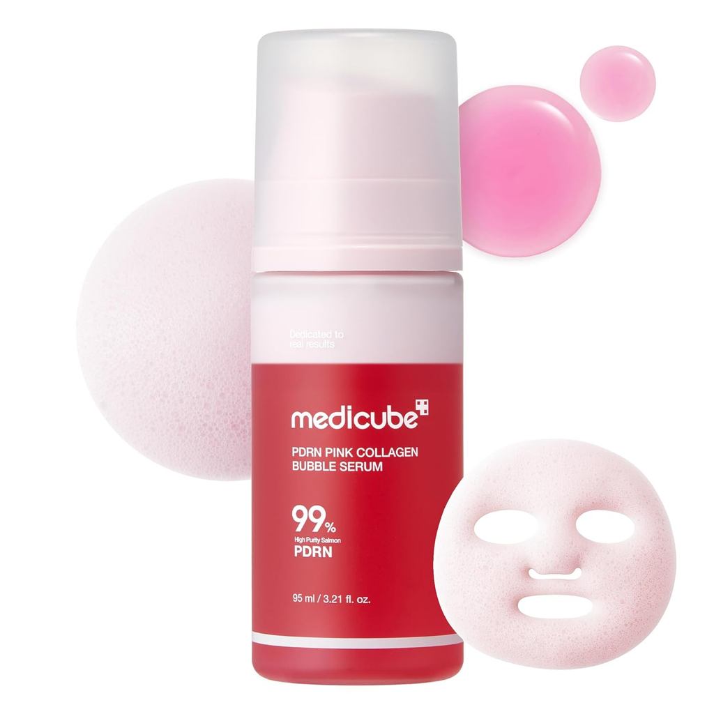MedicubePDRNPinkCollagenBubbleSerum|Bubble-to-GlowFirmingSerumwith99%PurityPDRN&Low-โมเลกุลคอลลาเจน|
