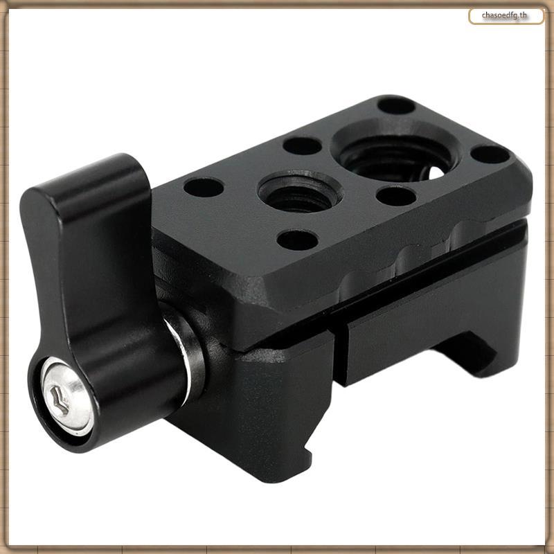 [B YM P] NATO Track Clamp Fixture Release with Spiral Holes(1/4", 3/8") สําหรับ Video Light, Microph