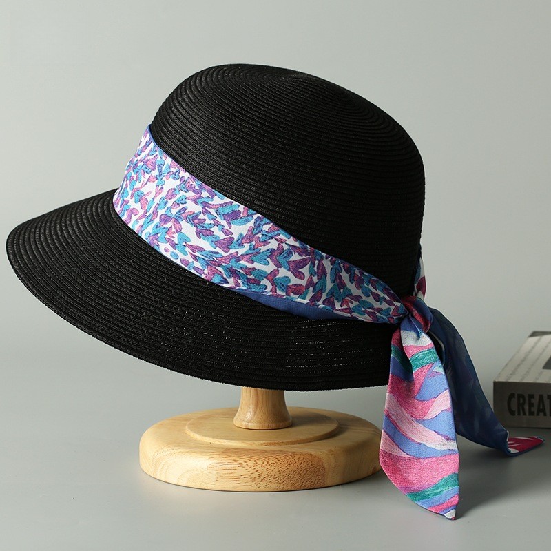 2025New summer hats for women: floral ribbon raffia hats, beach hats, sun protection hats, sun hats