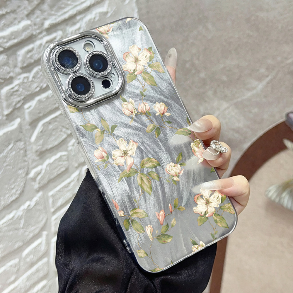 GUMAN เคสไอโฟน เคสนุ่มกันกระแทก ลายดอกไม้ศิลปะนามธรรม เคสโทรศัพท์ for iPhone 17 Air 16 15 14 13 12 1
