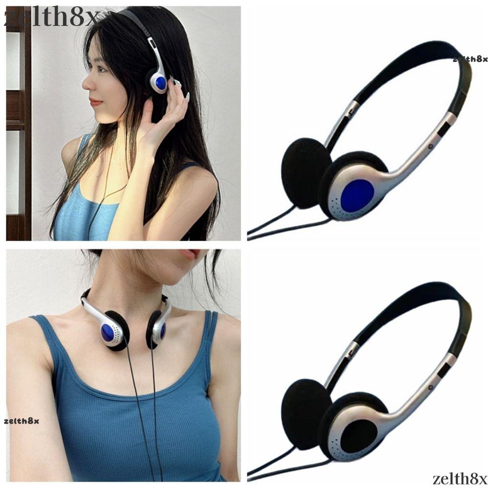 ZELTH หูฟัง, ชุดหูฟังโลหะ ABS, Y2k Retractable Vintage 3.5 มม.แจ็คหูฟัง CD Player