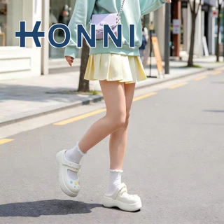 KONNI พร้อมส่งจากไทย แมรี่เจน พื้นสูง รองเท้าแตะหัวโต กันลื่น โลลิต้า EVA รองเท้าหัวโต มรี่เจนวินเทจ KN2-0403
