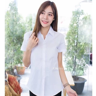 เสื้อนักศึกษาสีขาว แบบหน้าว่างหลังว่าง