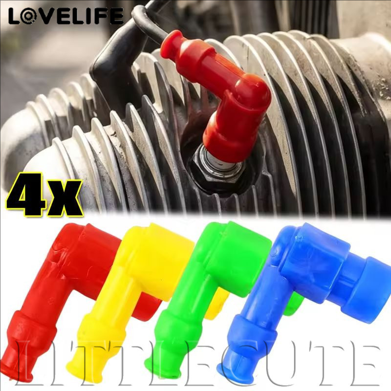 SUZUKI KAWASAKI [อัตโนมัติ & 3ค] 1/4ชิ้น - รถจักรยานยนต์จุดระเบิดหัวเทียนปกป้องกันการรั่วไหลยางหมวกป้องกันความร้อนสูงสําหรับซูซูกิคาวาซากิสกูตเตอร์รถมอเตอร์ไซด์ซ่อม /ราคาด