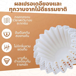HN กระดาษกรองกาแฟ กระดาษกรองกาแฟเวฟ 155/185 แบบดริป Kalita Wave Coffee Filter 100ชิ้น