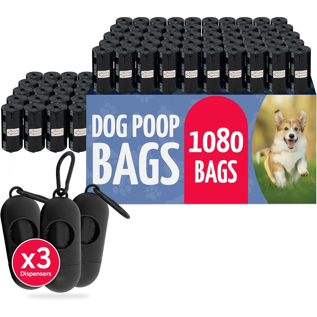 เรลี่. ม้วนถุงมูลสุนัข (1080 แพ็ค 72 ม้วน) | ถุงเซ่อ 9"x13"สําหรับสุนัข | Unscented กันรั่วสําหรับ D