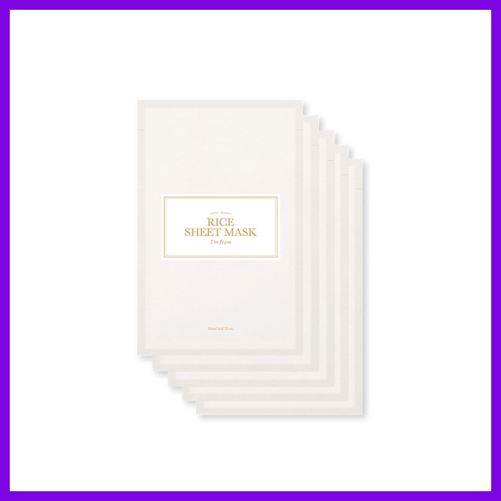 [ImFrom] Rice Sheet Mask Set (5ea) / Korean Rice Mask / Skin Brightening / ของแท้ 100% โดยไข่เจียว