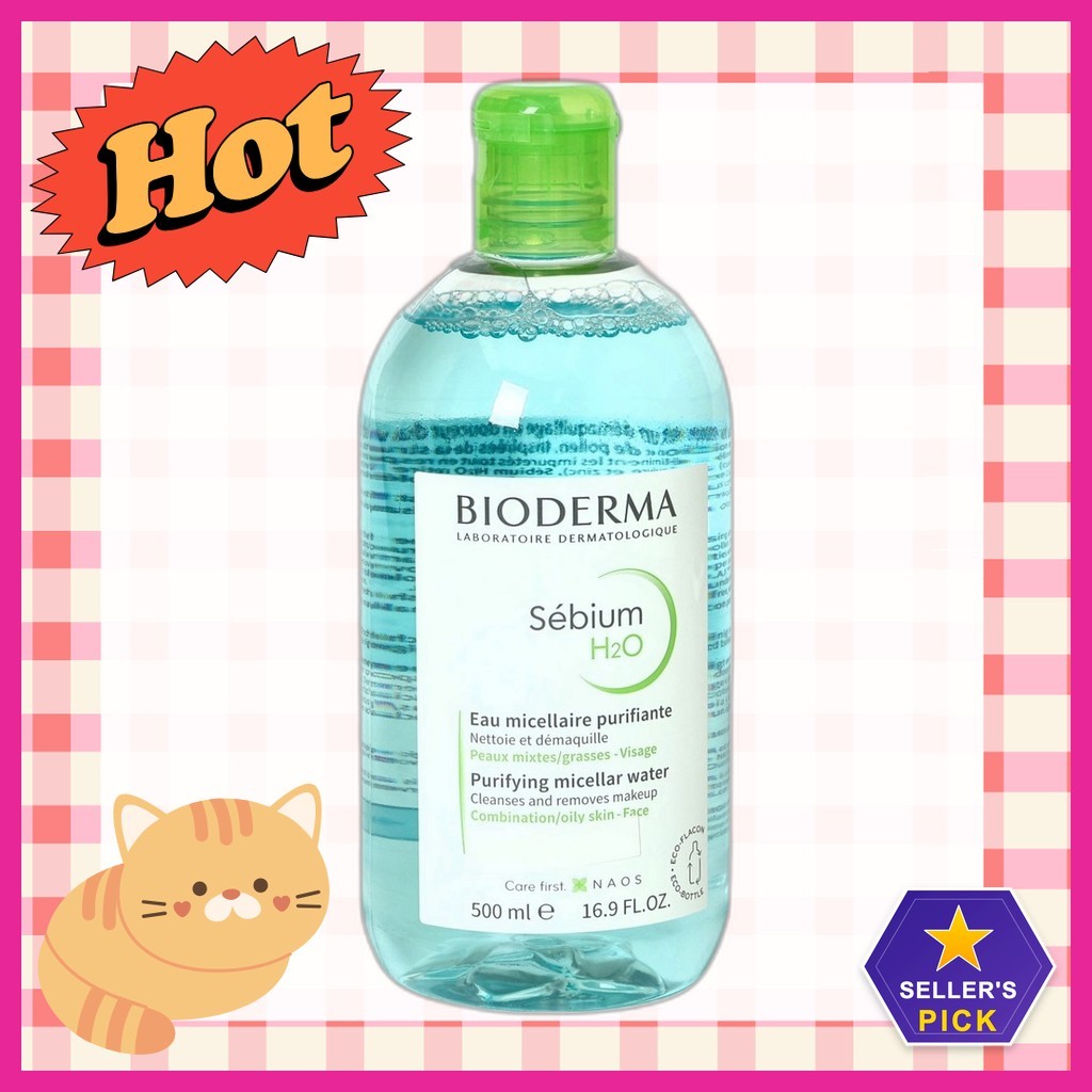 [bioderma] Sebium H2O Purifying Micellar Water, 500ml, 1 ชิ้น / Korean Micellar Water / Oily Skin Cl