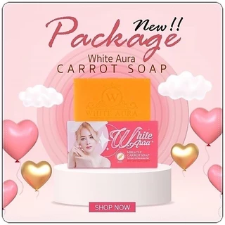 แพคเกจใหม่ สบู่ไวท์ออร่า สบู่ออร่าไวท์ White aura ของแท้100% มีคิวอาร์โค้ด