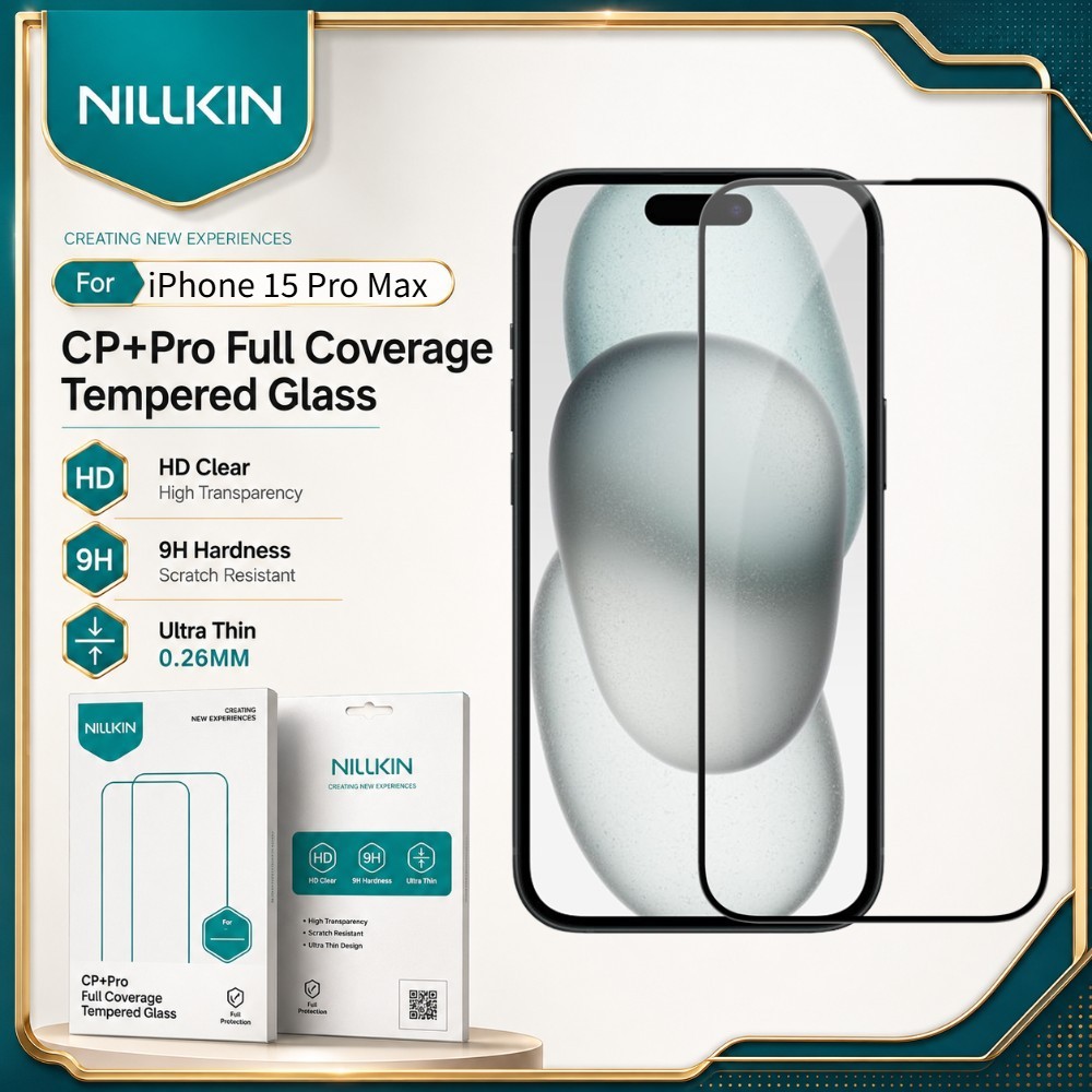 NILLKIN ฟิล์มกระจก สำหรับ iPhone 15 Pro Max 14 13 12 11 Plus กันรอย FM5002