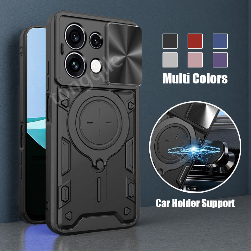 สําหรับ OPPO Reno16 F Reno 16F 5G 2026 เคสโทรศัพท์ฝาหลังกันชนกันกระแทกขาตั้งรถ Bracket CD รูปแบบสไลด์หน้าต่างกล้องป้องกัน