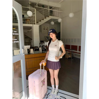 พร้อมส่งจากกทม เสื้อยืดแขนสั้นคอปก เสื้อคอปกกระดุมหน้า ผ้านิ่ม ใส่บาย มินิมอล สไตล์เกาหลี Velca