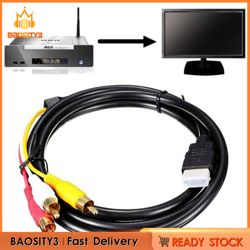 [Baosity3] 1.5M ถึง 3 RCA AV HDTV Cable Network Set-top Box TV Converter Adapter