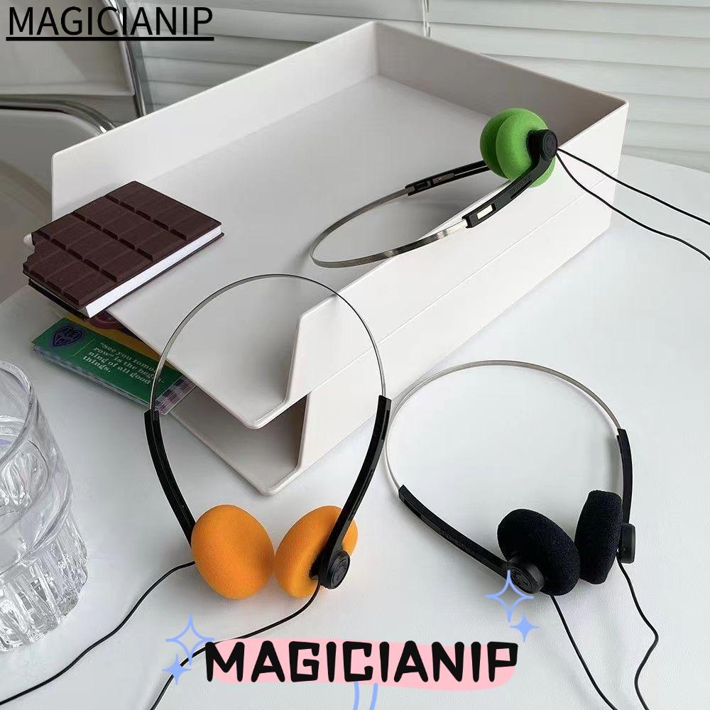 MAGICIANIP Classic Vintage-80s Headphones, Wired Fashion Wired Small Headphones, Sports ABS Portable
