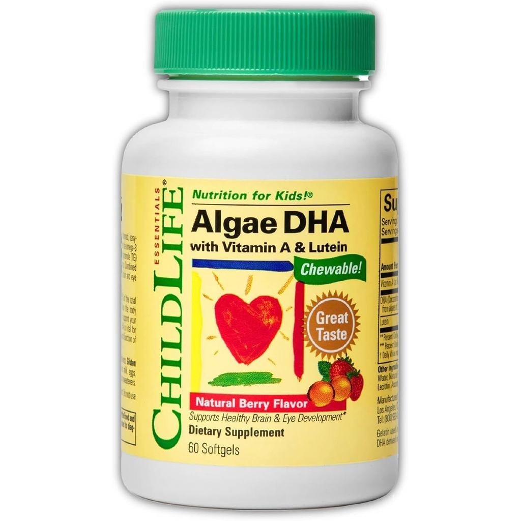 ChildLife Essentials Algae DHA สําหรับ Omega 3 & Oil Alternative Alternative Algae Oils Berry Flavou