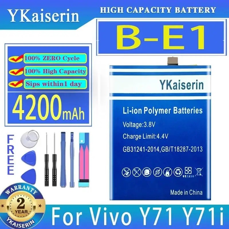 สําหรับ Vivo Y71 Y71i Y73 1801i 1724 แบตเตอรี่โทรศัพท์มือถือระยะยาว B-E1 4200mAh