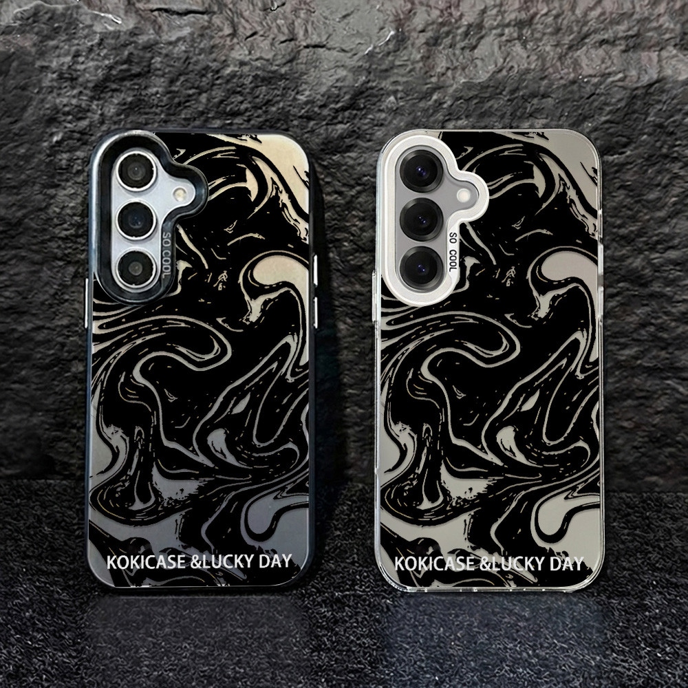 สไตล์ดาร์ก Case For Samsung A07 A17 A36 A56 A55 A37 A16 A15 A05S A54 A22 A35 A57 IMD การพิมพ์แข็ง สวยๆเคสสวยหรู