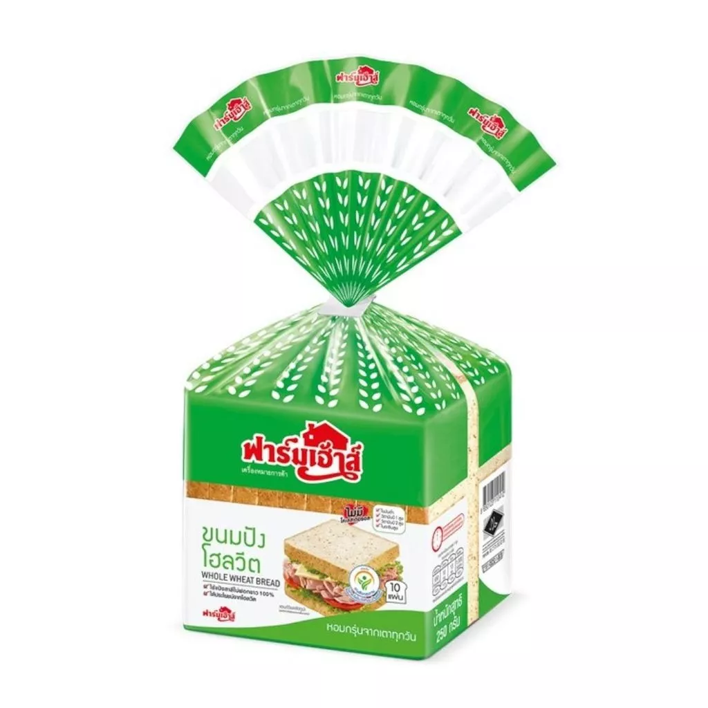 ฟาร์มเฮ้าส์ ขนมปังโฮลวีต Farmhouse Whole Wheat Bread 250g.