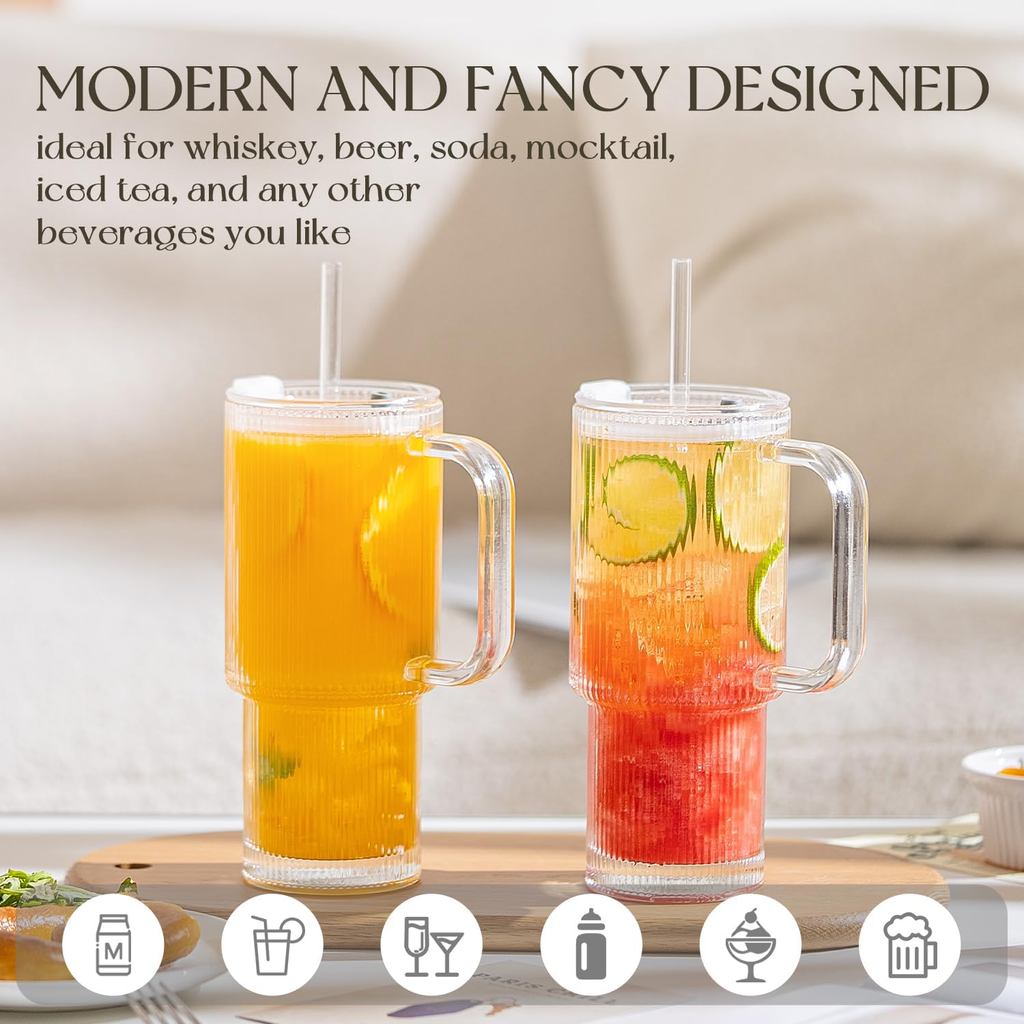 แก้วน้ํายางมีหูจับและฝาปิด – ถ้วยกาแฟเย็นพร้อมฝาปิดนํากลับมาใช้ใหม่ได้, อุปกรณ์บาร์กาแฟสําหรับเครื่องดื่มเย็นและร้อน, ถ้วยเดินทางสุนทรียศาสตร์สําหรับสมูทตี้, ชา, และน้ําผลไม้