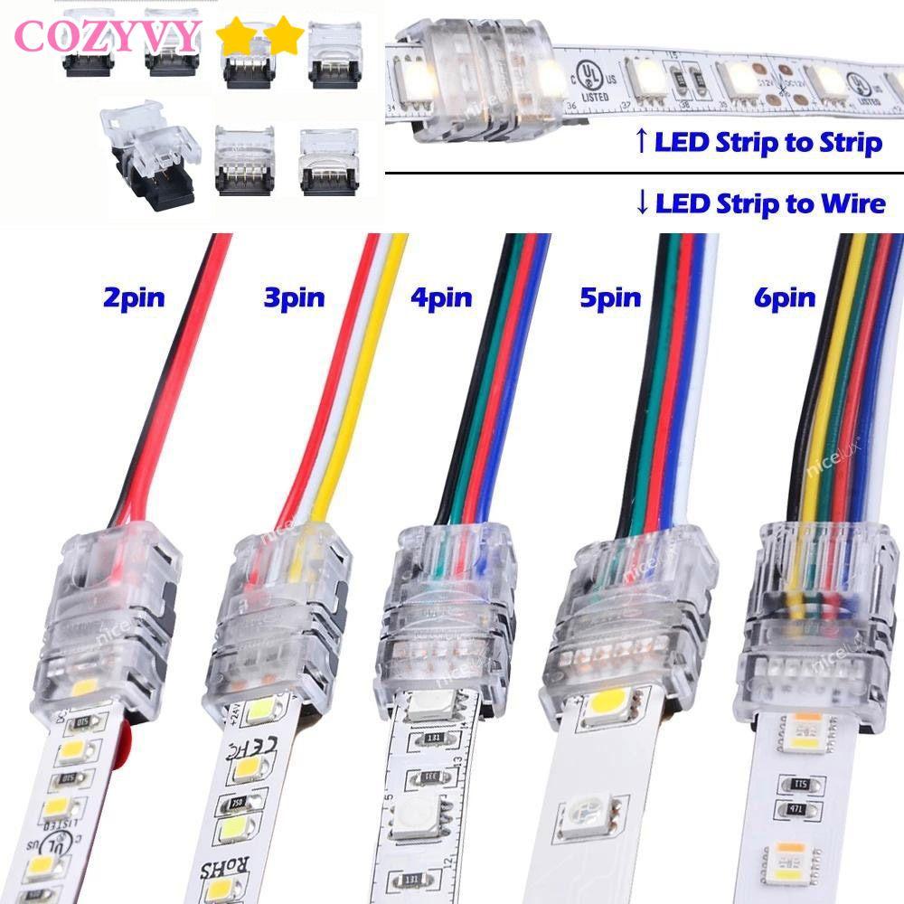 COZYVY แถบ LED Connector 4pin 5pin 6pin Terminal Splice สําหรับ RGBW RGBWW 3528 Connectors