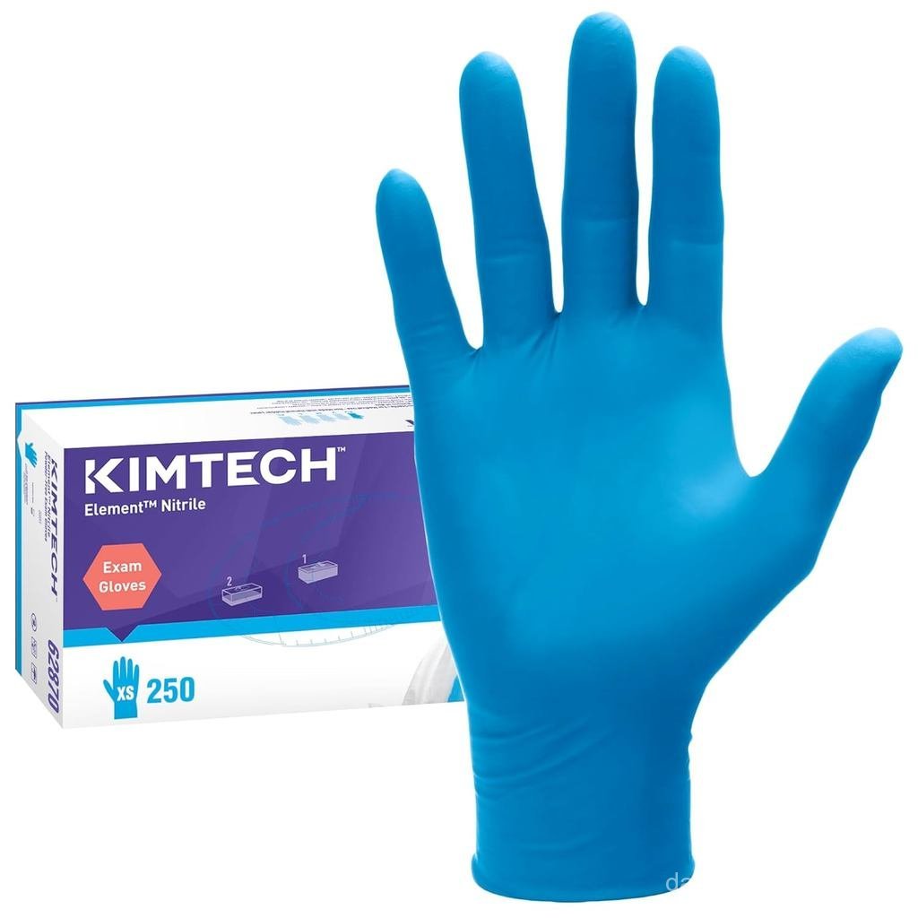 คิมเทค™ ถุงมือสอบไนไตรล์ Element (62871), Mil บาง, 3.2 Mil, Ambidextrous, 9.0, S, 250 / กล่อง, สีน้ํ