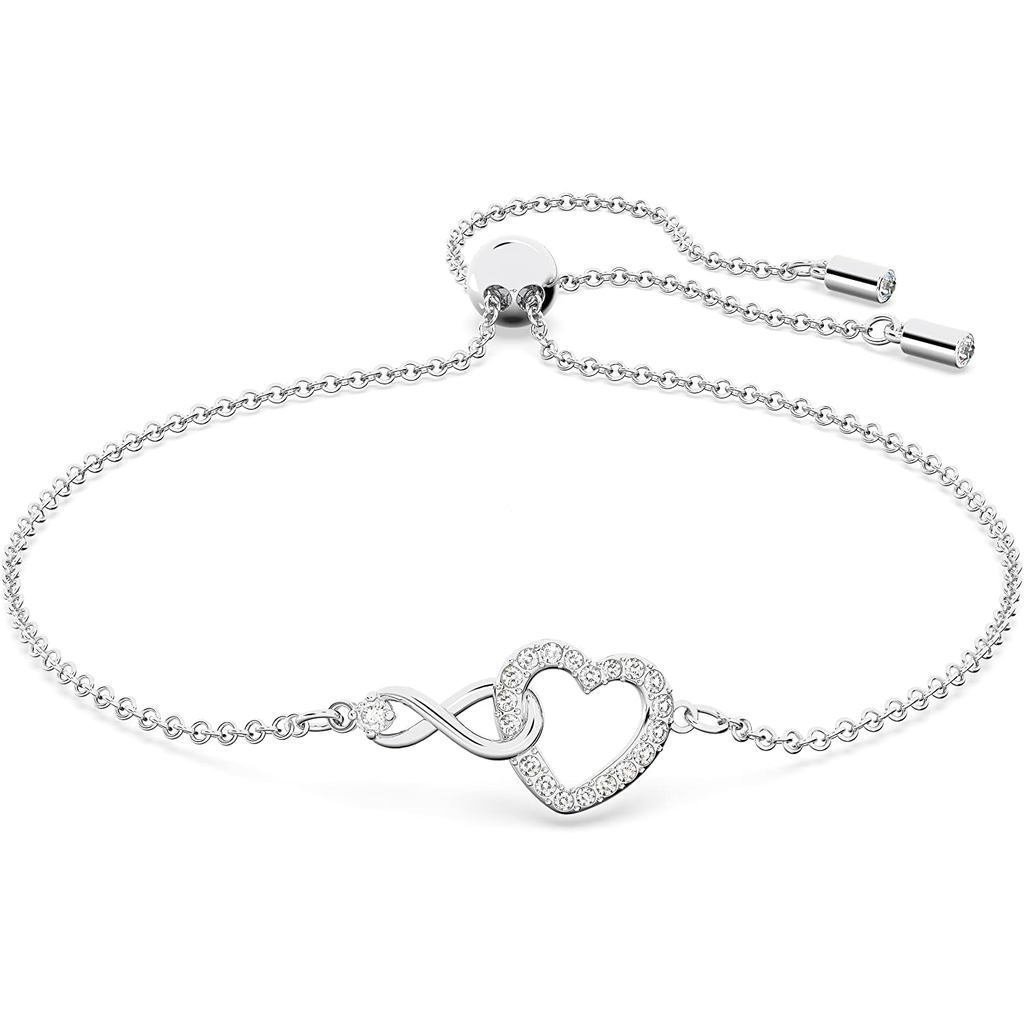 คอลเลกชันเครื่องประดับ Swarovski Infinity Heart สร้อยคอและสร้อยข้อมือ Rose Gold & Rhodium Tone Finis