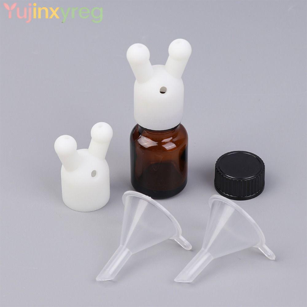 YUJINPH Essential Oil Inhaler Cap, Mini น้ําหอมพลาสติก Inhaler, Double Hole Leakproof Dispenser ขวด 
