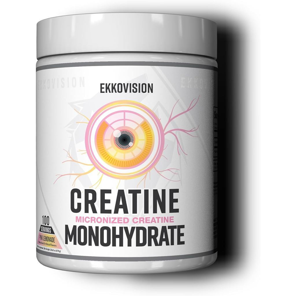 Ekkovision Creatine Monohydrate Powder, Micronized, Pink Lemonade, Pre Workout & Post Workout สําหรั