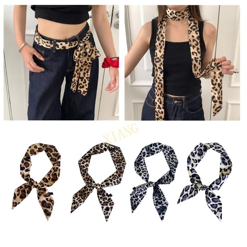 XGB Stylish Leopard Pattern Thin Silk เนคไทผ้าพันคอแฟชั่น Neckerchief