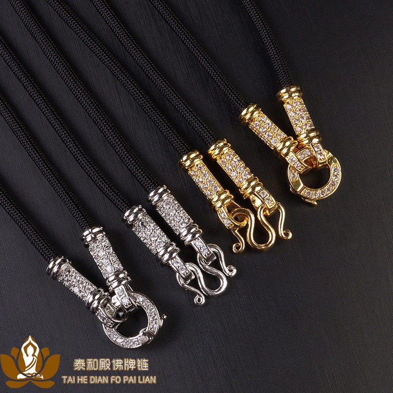 T Thailand Original Amulet Rope Micro-Inlaid Gold-Plated Quick Release Buckle Nine-Tailed Fox Turtle