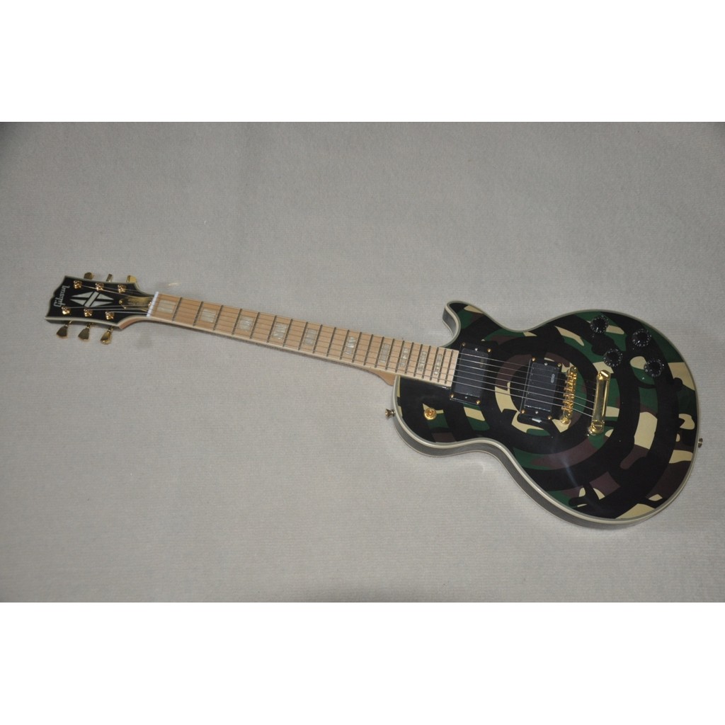 Gibson Zakk Wylde Les Paul Custom Camouflage Green Bullseye MOP EMG รถกระบะกีตาร์ไฟฟ้า