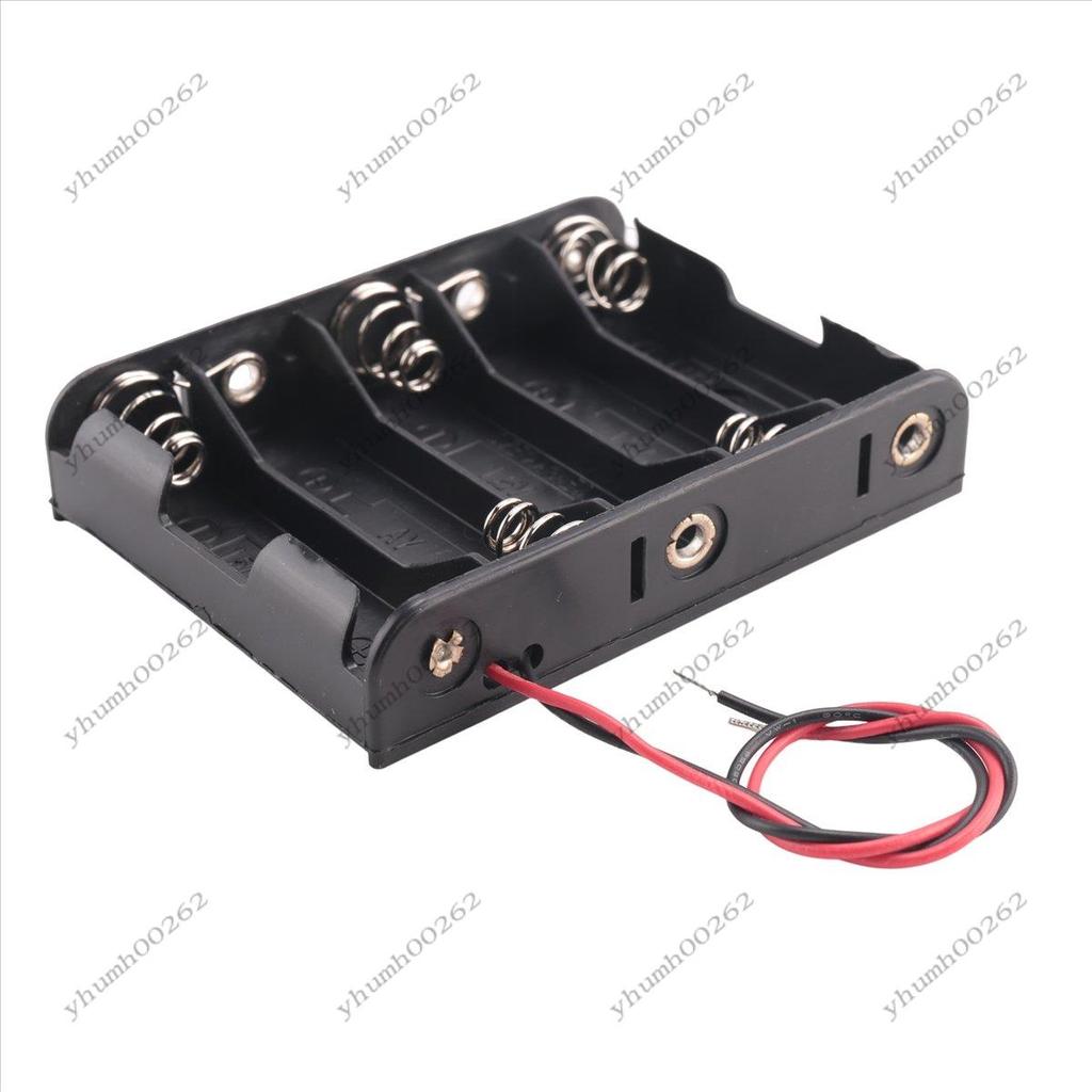 [Bestseller Y2Y]5 x 1.5V AA Battery Slot Holder Case Box Wire Black