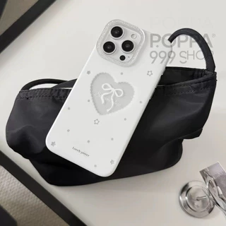 🔥Poppa🔥เคสไอโฟน15 17 เคส สำหรับ IPhone 11 17 15 12 13 16 14 Pro Max X XS Max 7 8Plus เคสเพล์รสหัวใจโบว์ป้องกันสงกรานต์