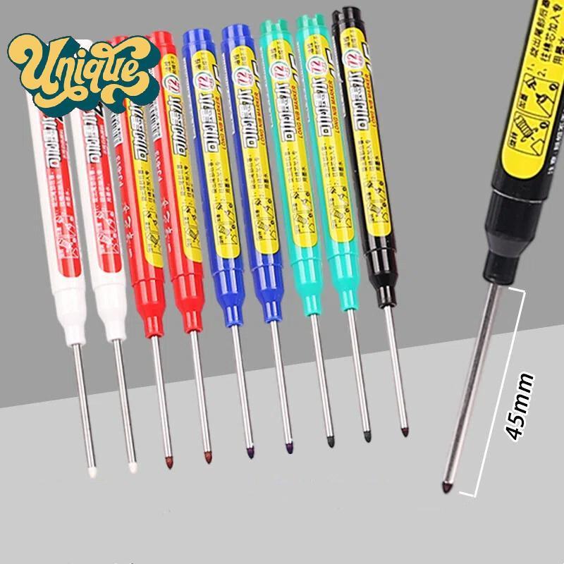 (ไม่ซ้ํา) ปากกามาร์กเกอร์หัวยาวกันน้ํา Qui-Dry Ink 45 มม.ปลาย 1 ชิ้นสําหรับงานไม้ก่อสร้างอุตสาหกรรมเครื่องหมาย